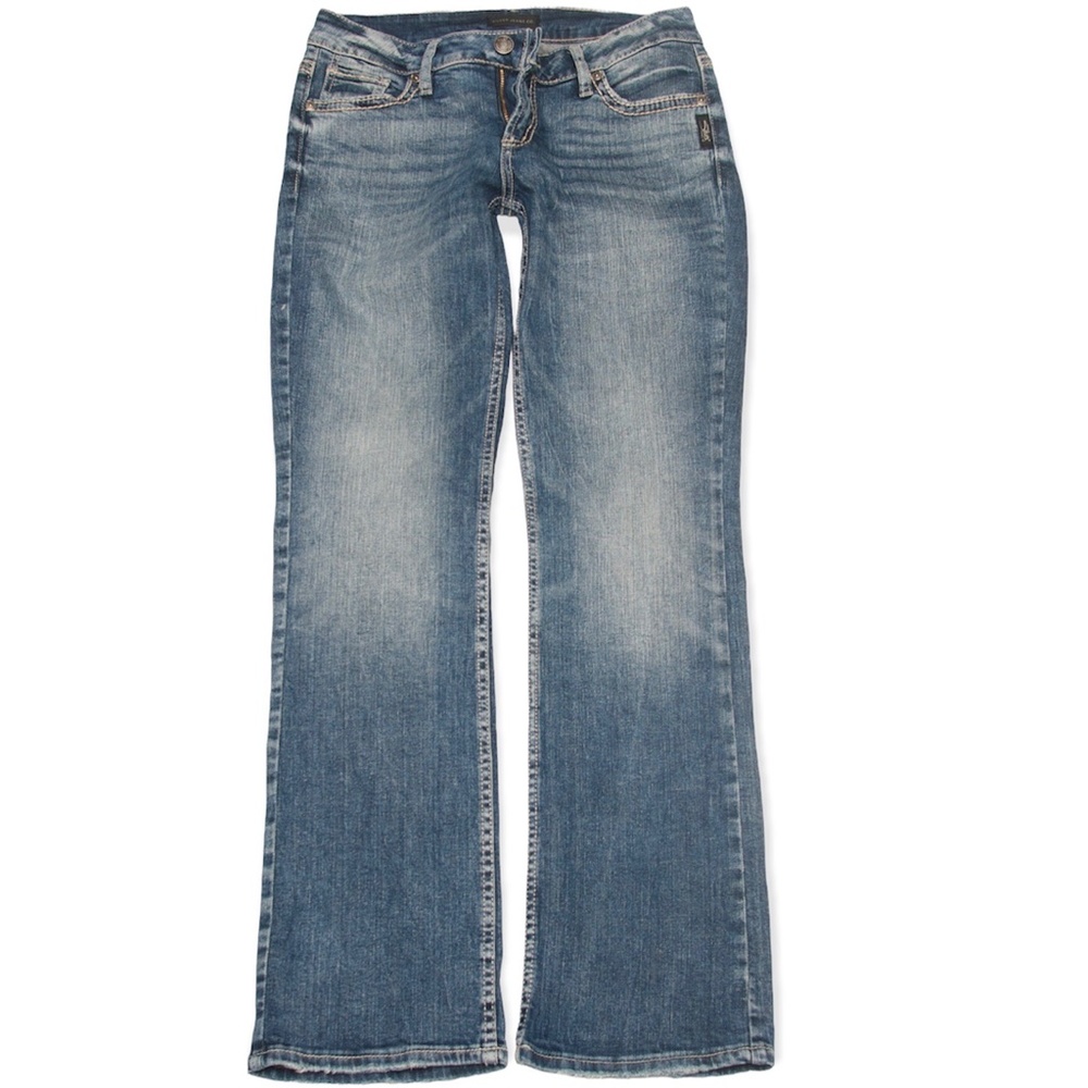 SILVER Jeans Women's SUKI Mid Rise Slim Boot Jeans Sz. 27x31 Actual 29x31.5 EUC!
